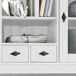 Landhaus Buffetvitrine Sibiuta in Weiß