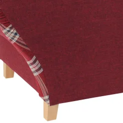 Landhaus Chaiselongue in Rot mit Karo Muster - Litruna