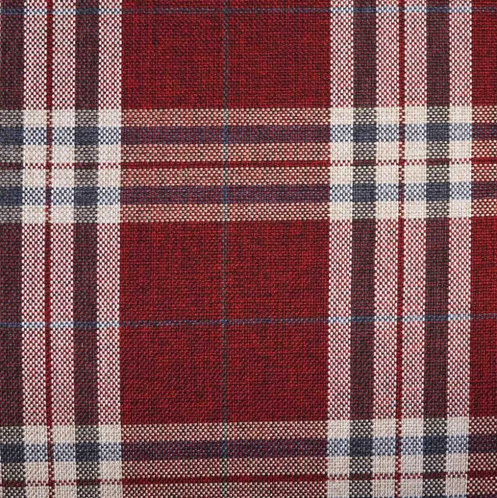 Landhaus Chaiselongue in Rot mit Karo Muster - Litruna