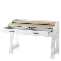 Landhaus Computertisch in Weiß & Eiche - Mehady