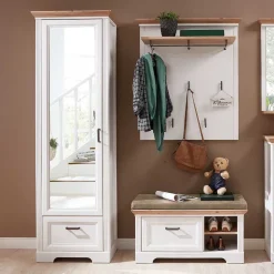 Landhaus Dielenmöbel Set zweifarbig - Nurelcas (dreiteilig)