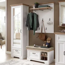 Landhaus Dielenmöbel Set zweifarbig - Nurelcas (dreiteilig)