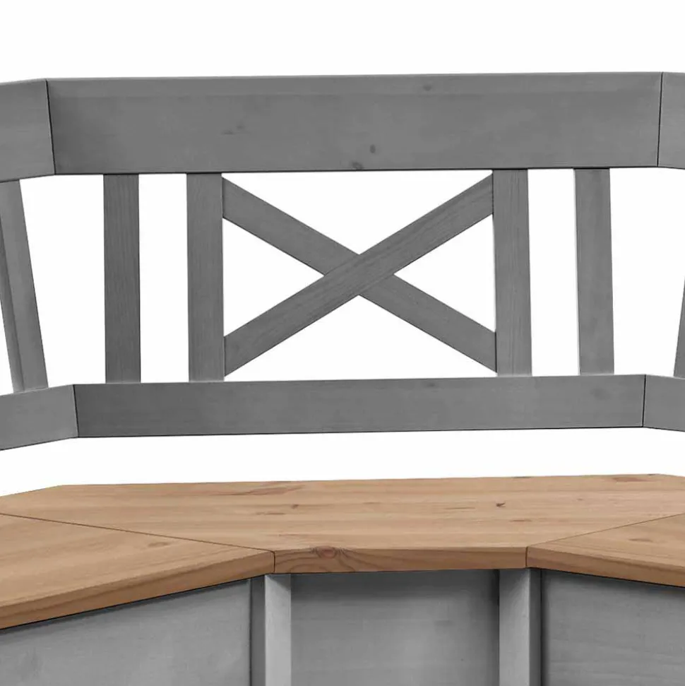 Landhaus Eckbank Jytte in Grau mit Braun