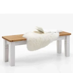 Landhaus Essgruppe Sibiuta in Weiß Kiefer massiv (vierteilig)