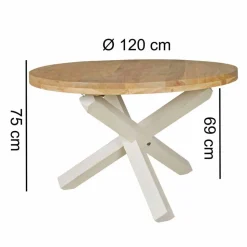 Landhaus Esstisch Drolivio mit Tischplatte rund