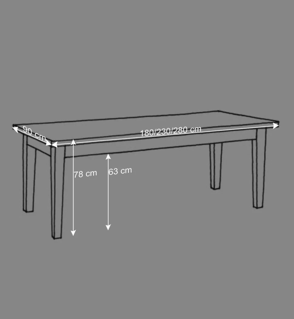 Landhaus Esstisch Satumare mit Schubladen