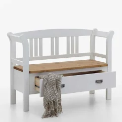 Landhaus Flurbank Lugon in Weiß Kieferfarben