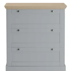 Landhaus Flurkommode in Grau mit Eiche - Rino