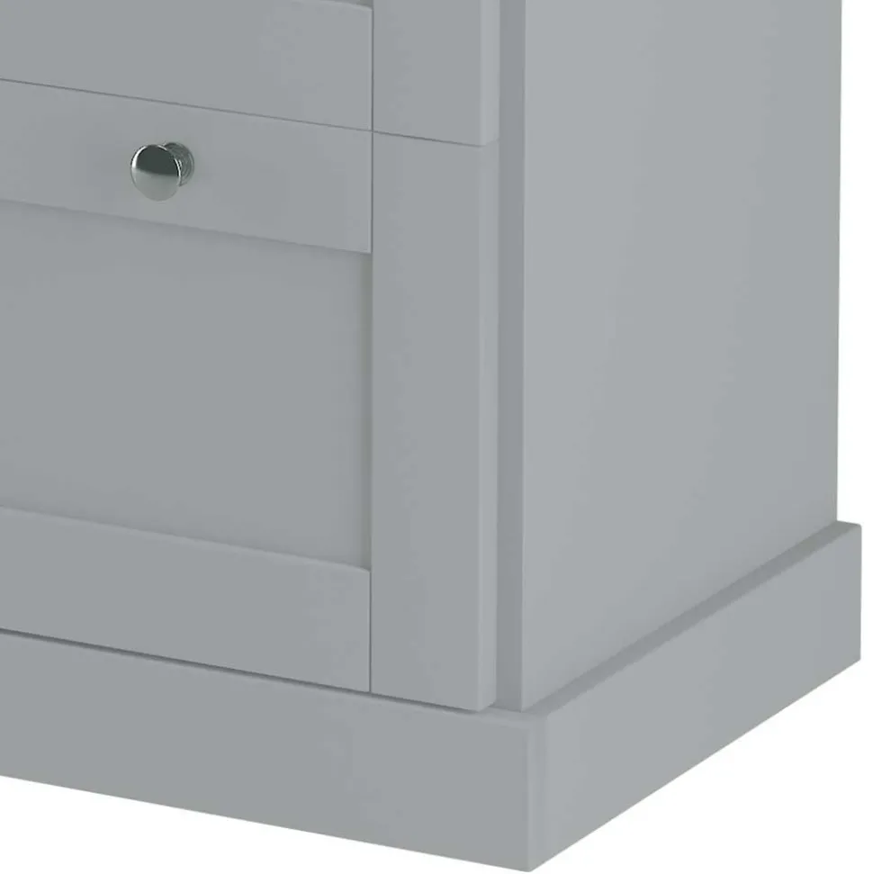 Landhaus Flurkommode in Grau mit Eiche - Rino