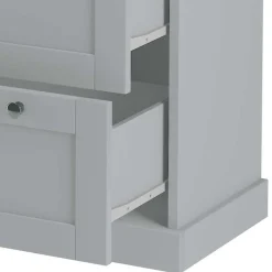 Landhaus Flurkommode in Grau mit Eiche - Rino