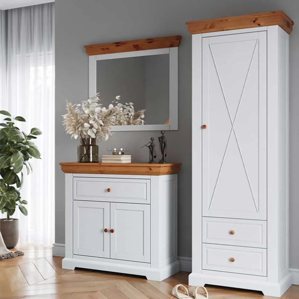 Landhaus Flurmöbel Set aus Kiefer - Saluts (dreiteilig)