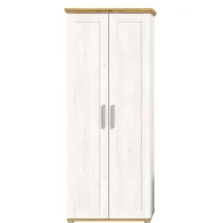Landhaus Flurschrank in Holzoptik Lärche Weiß - Tocella