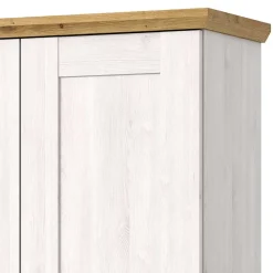 Landhaus Flurschrank in Holzoptik Lärche Weiß - Tocella