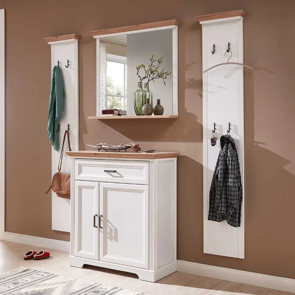 Landhaus Garderoben Set mit 2 Paneelen - Nurelcas I (vierteilig)