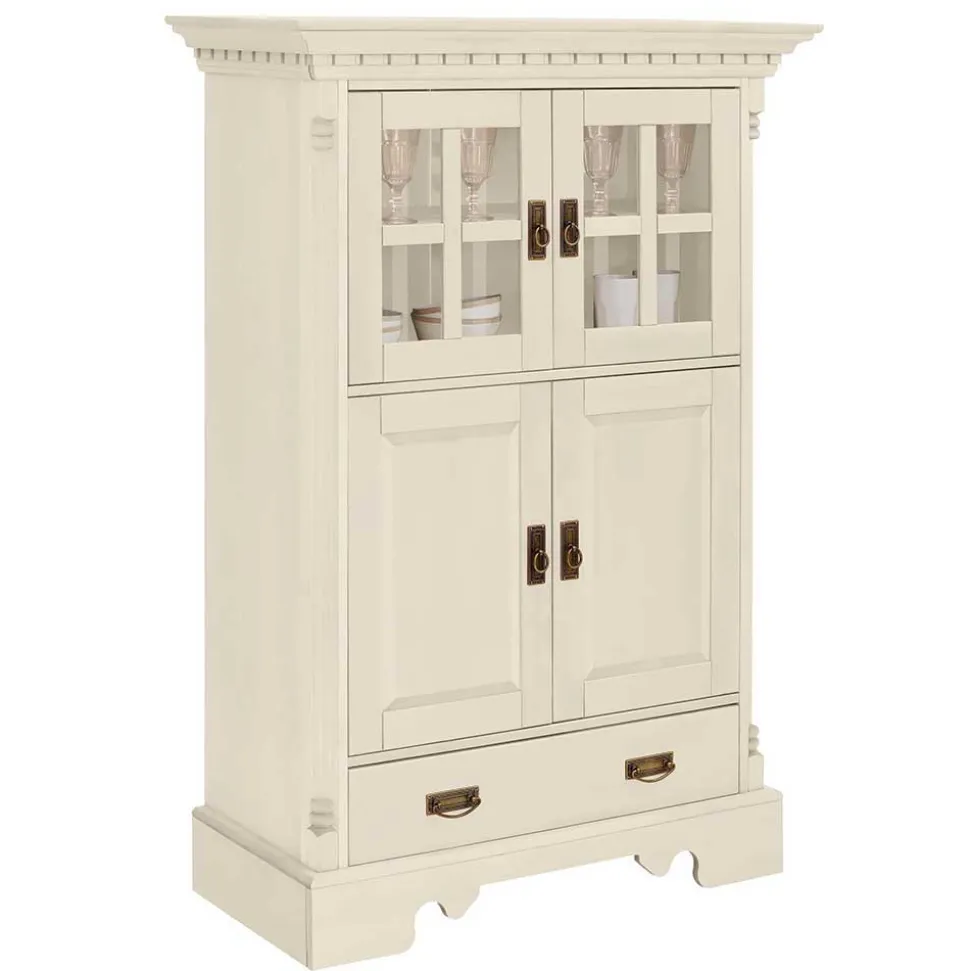 Landhaus Highboard & Regale in Creme - Rospus (dreiteilig)