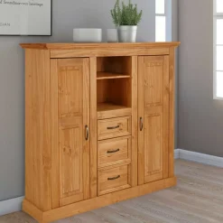 Landhaus Highboard aus Kiefer Massivholz - Major