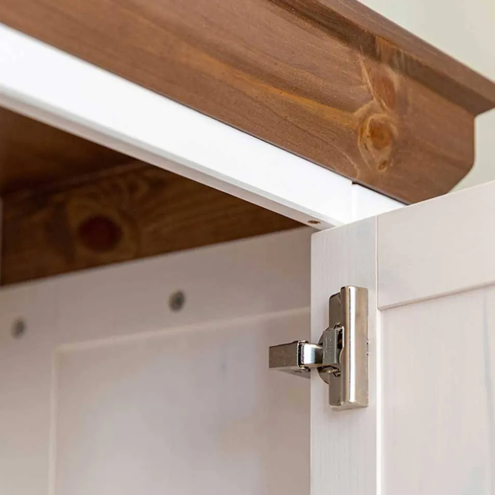 Landhaus Highboard aus Kiefer zweifarbig - Zalya