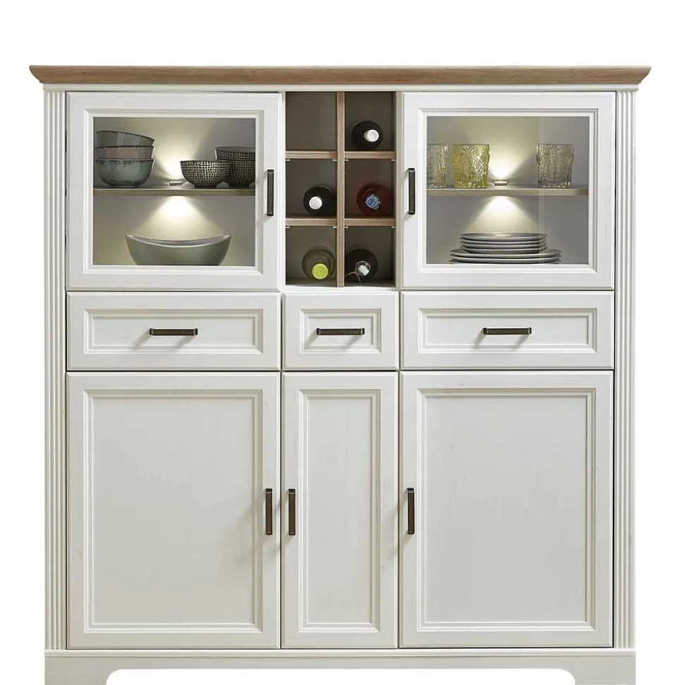 Landhaus Highboard beleuchtet - Sinolita