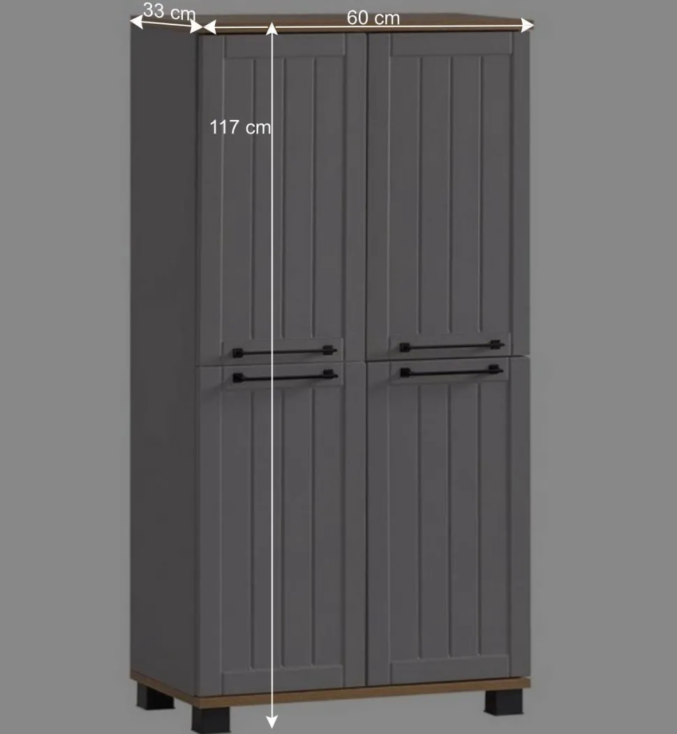 Landhaus Highboard fürs Bad 4-türig - Benja