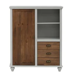 Landhaus Highboard in Holz Braun und Grau - Veproma