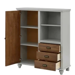 Landhaus Highboard in Holz Braun und Grau - Veproma