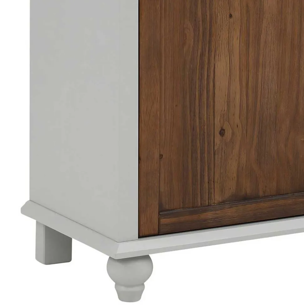 Landhaus Highboard in Holz Braun und Grau - Veproma