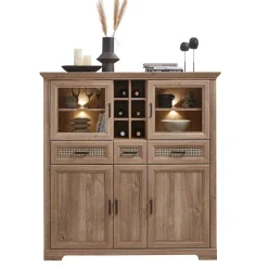 Landhaus Highboard mit LED Beleuchtung - Barack