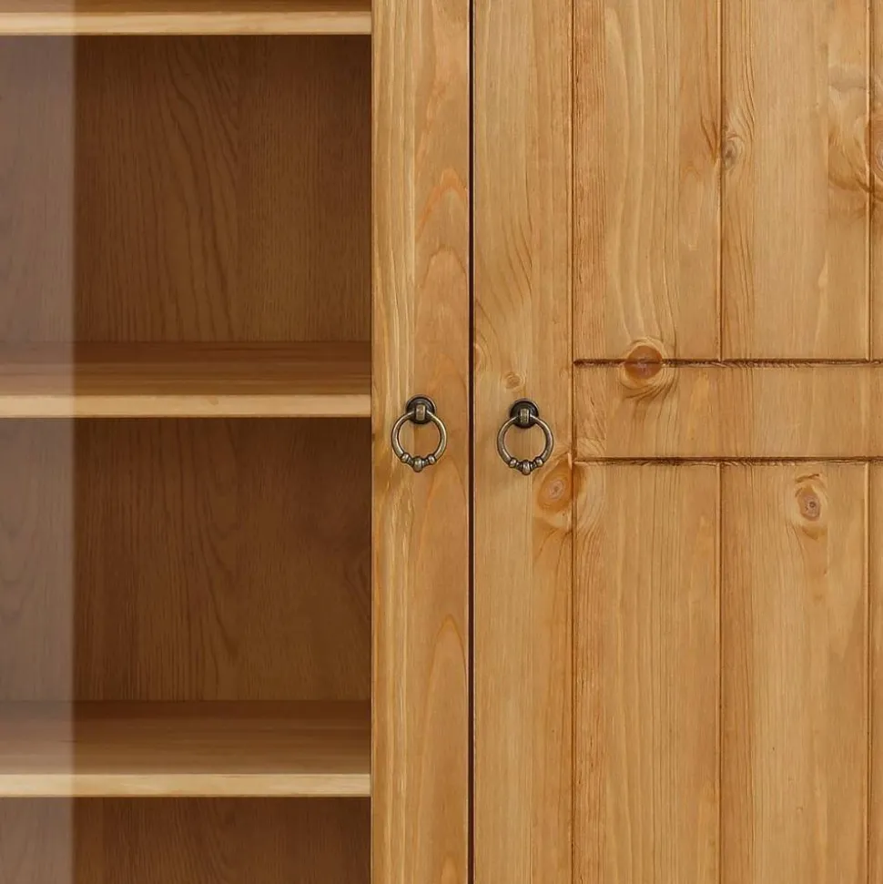 Landhaus Highboard Vitrine aus Kiefer - Goro