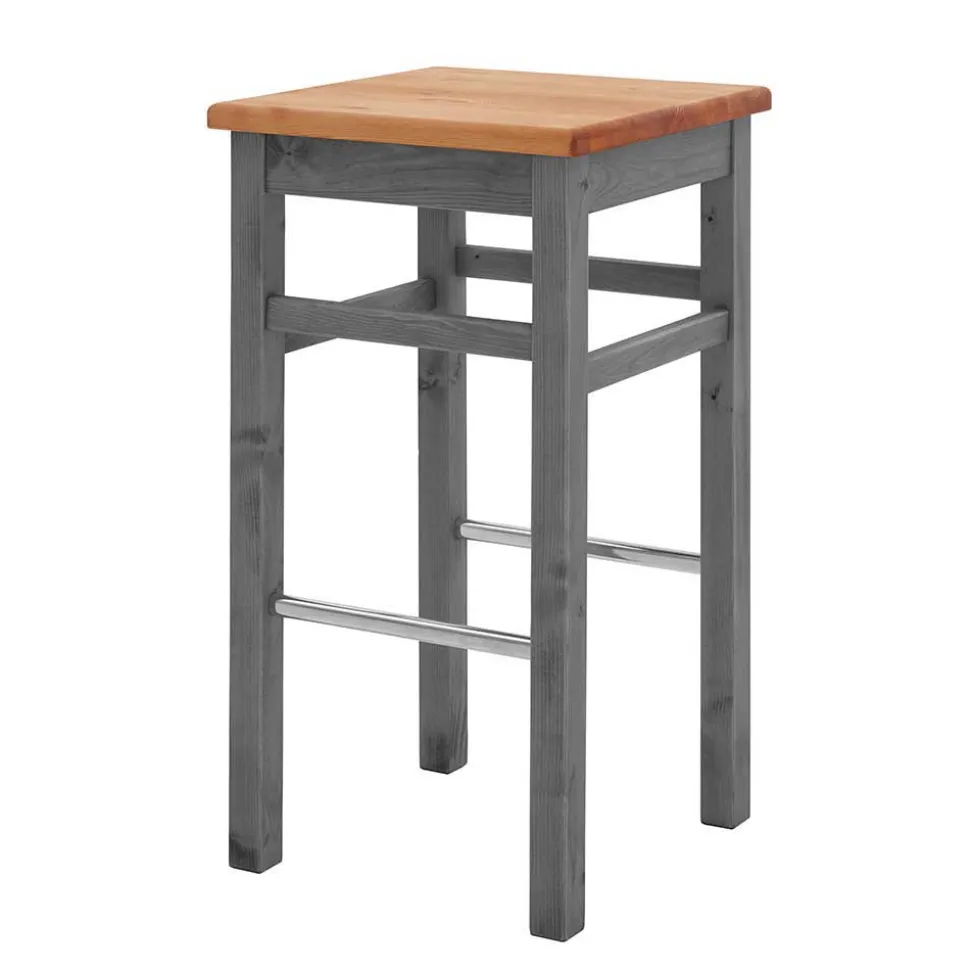 Landhaus Hochtisch und Barhocker Set - Ziamora (dreiteilig)