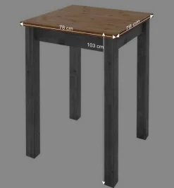 Landhaus Hochtisch und Barhocker Set - Ziamora (dreiteilig)