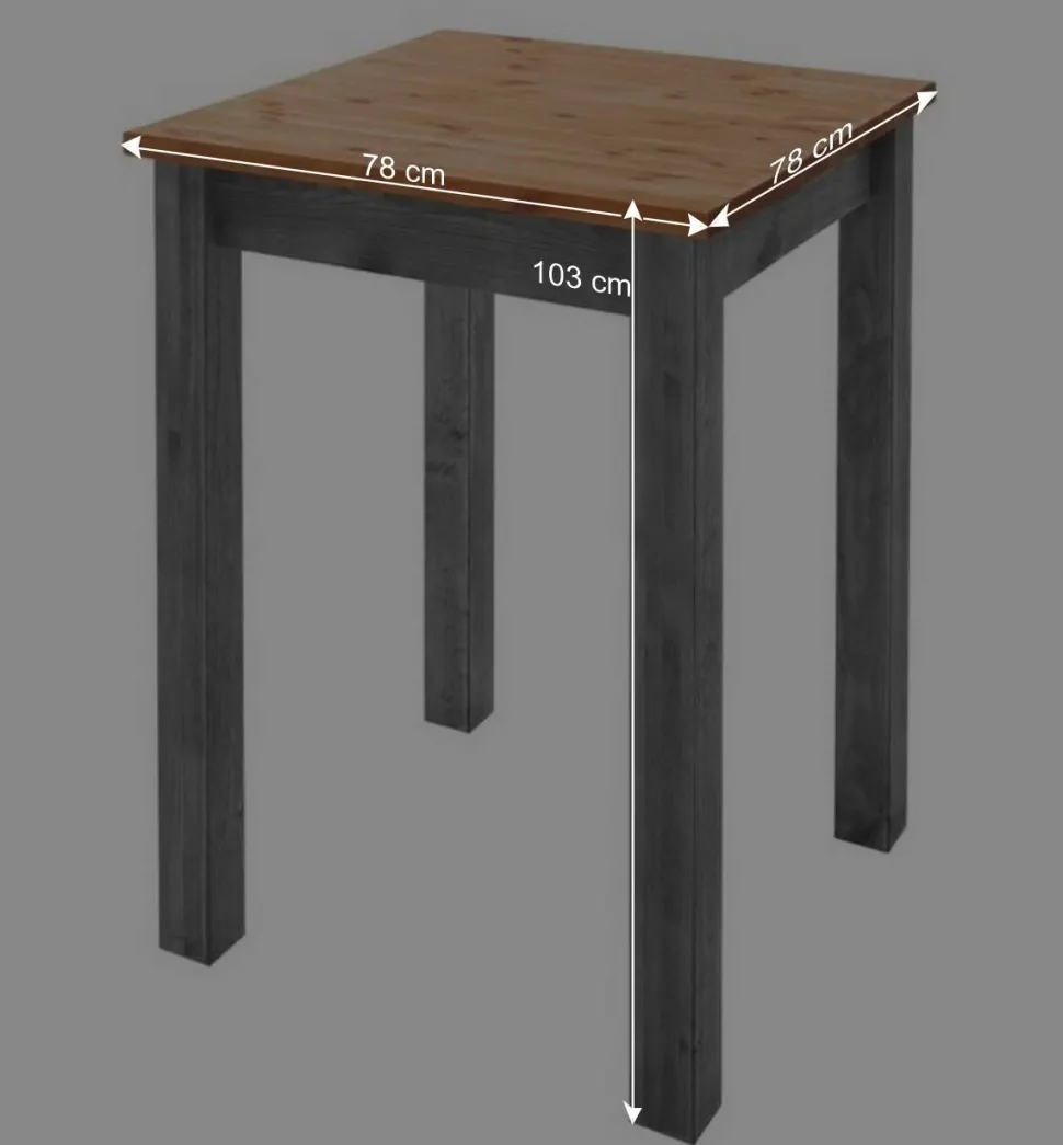 Landhaus Hochtisch und Barhocker Set - Ziamora (dreiteilig)