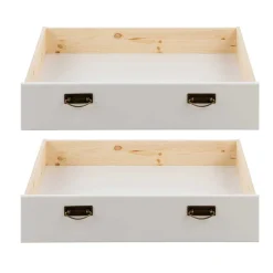 Landhaus Holzbett in Weiß & Kirschbaum - Vendirai