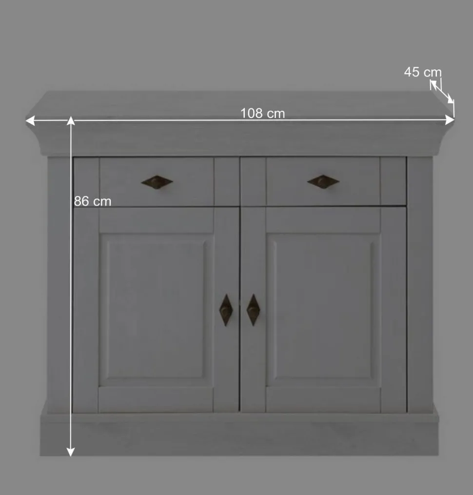 Landhaus Holzkommode Satumare aus Kiefer teilmassiv