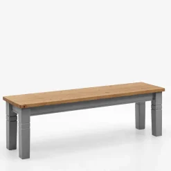 Landhaus Küchenbank in Laugenfarbig & Grau - Malisha