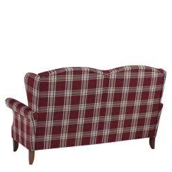 Landhaus Küchensofa in Rot mit Kariert Muster - Matieu