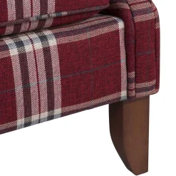 Landhaus Küchensofa in Rot mit Kariert Muster - Matieu