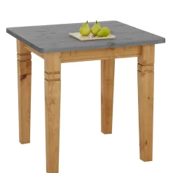 Landhaus Küchentisch in Grau & Kiefer Lauge - Viensta