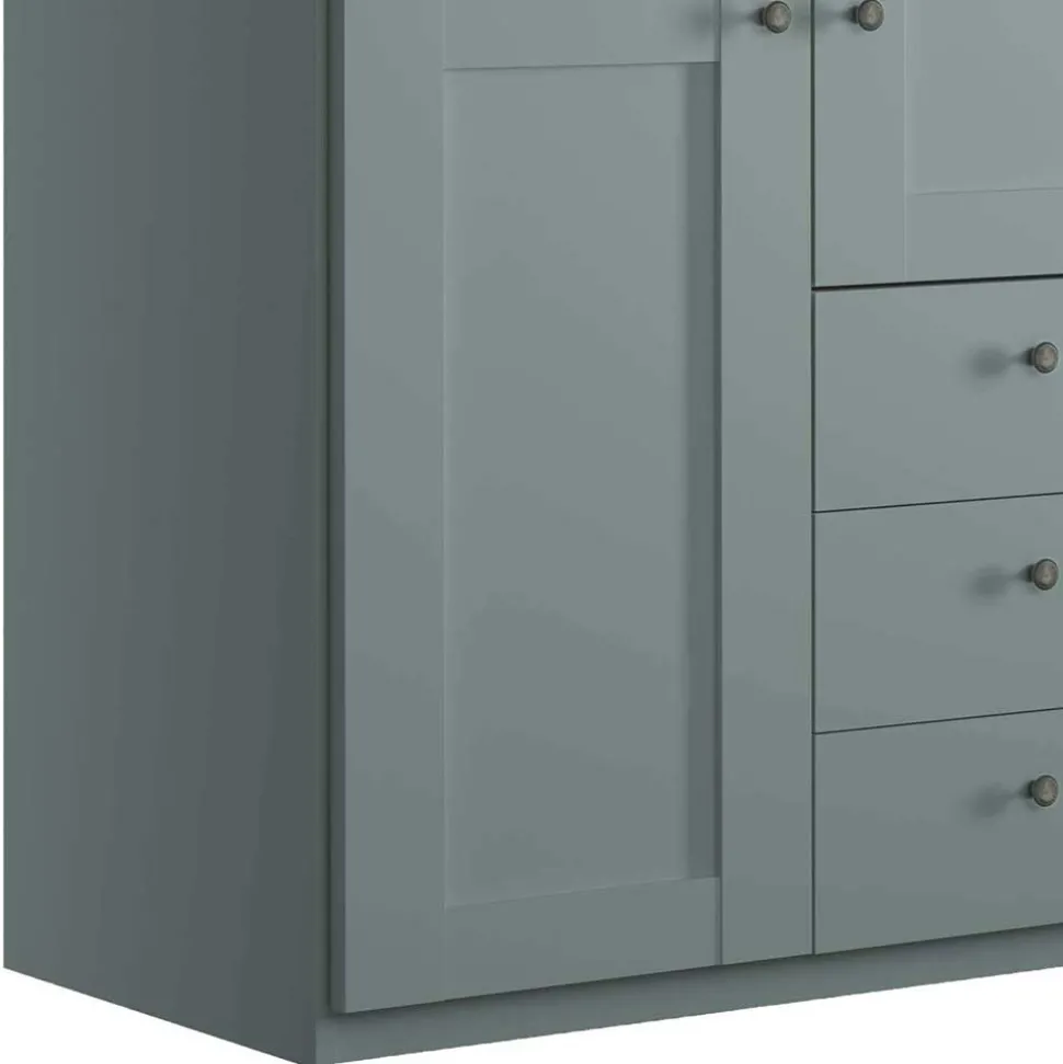 Landhaus Kleiderschrank in Graugrün - Rajavo