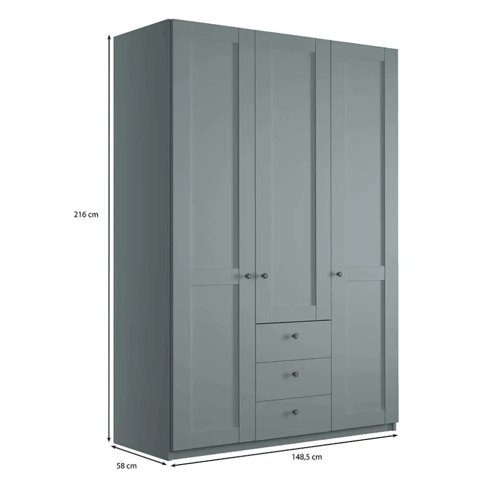 Landhaus Kleiderschrank in Graugrün - Rajavo