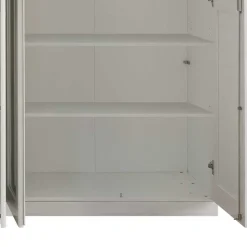 Landhaus Kleiderschrank in Weiß und Kiefer Grau - Caneon