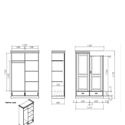 Landhaus Kombi-Kleiderschrank aus Kiefernholz - Varicano