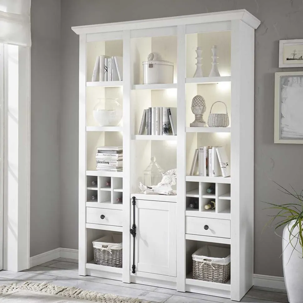 Landhaus Kombiregal in Weiß Touchwood - Chelles