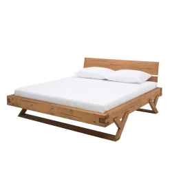 Landhaus Massivholzbett mit Kufen - Fuertun