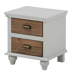 Landhaus Nachtkommode in Holz Braun und Grau - Veproma