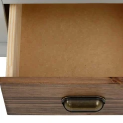 Landhaus Nachtkommode in Holz Braun und Grau - Veproma