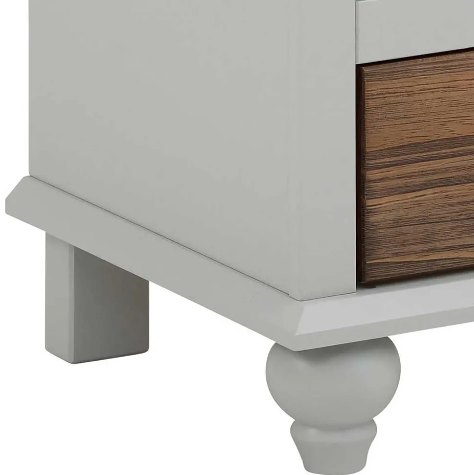 Landhaus Nachtkommode in Holz Braun und Grau - Veproma
