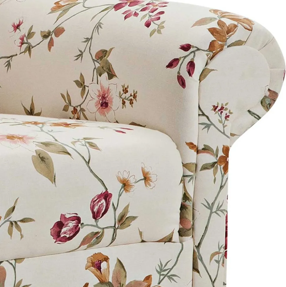 Landhaus Ohrensessel mit Blumen Stoff - Diazaja