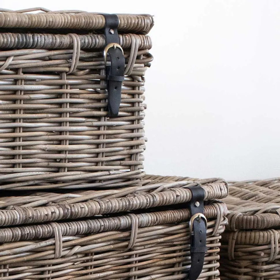 Landhaus Rattan Truhen Set - Speccia (dreiteilig)