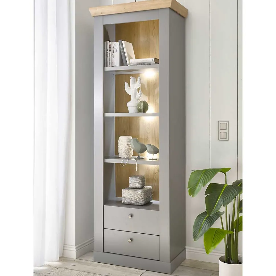 Landhaus Regal in Lichtgrau & Eiche NB - Buleta