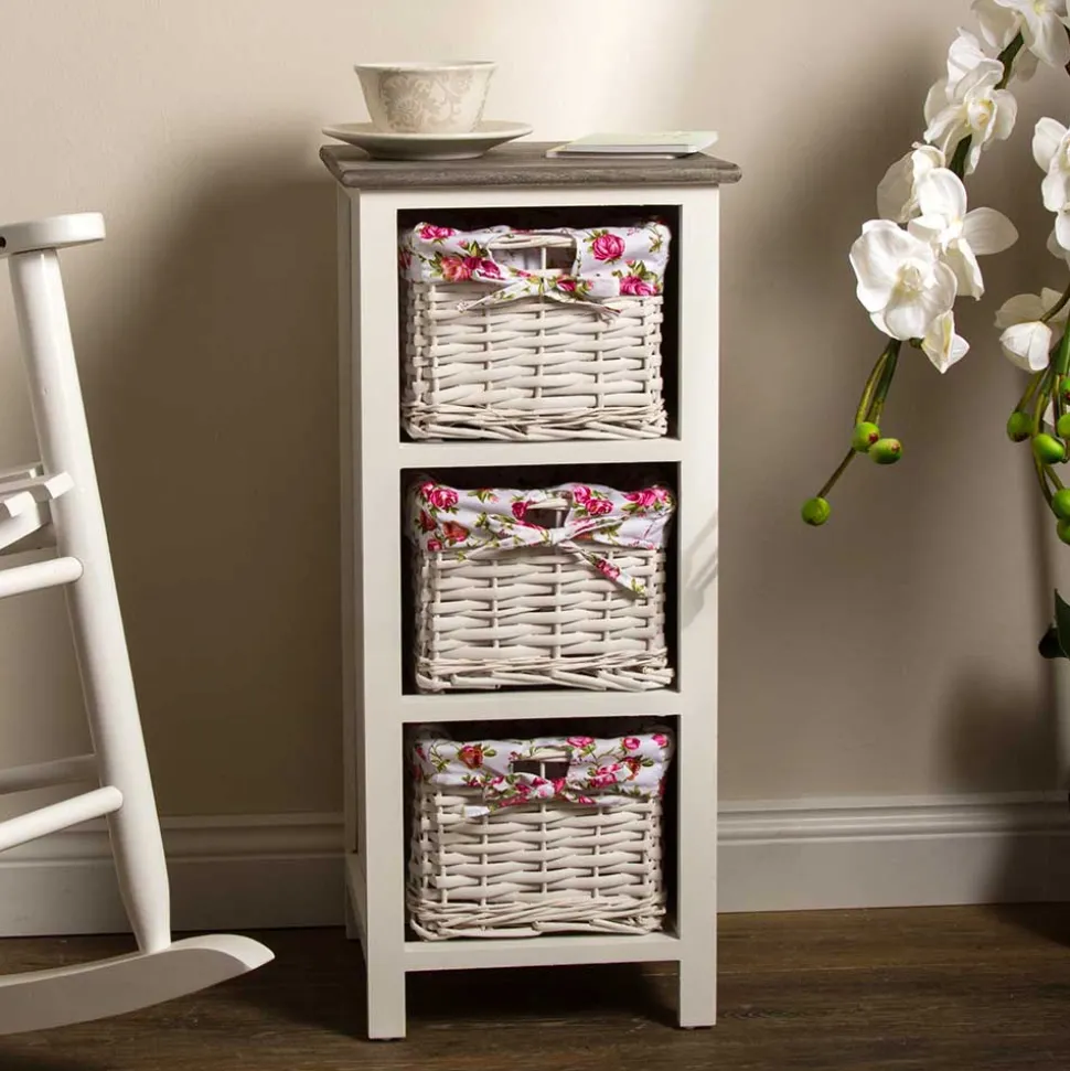 Landhaus Regal mit drei Körben - Migorys